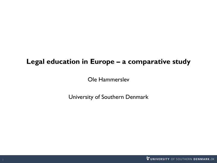 legal education in europe a comparative study