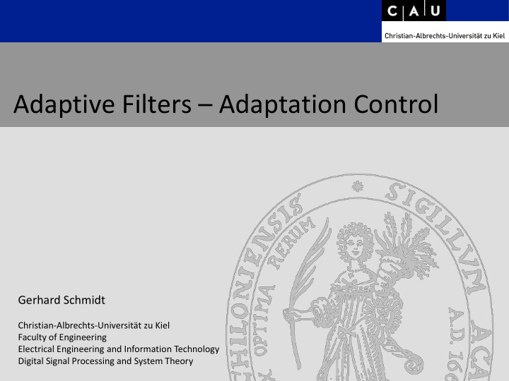 adaptive filters adaptation control