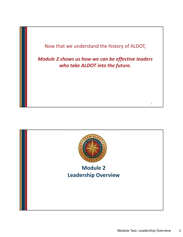 module 2 leadership overview