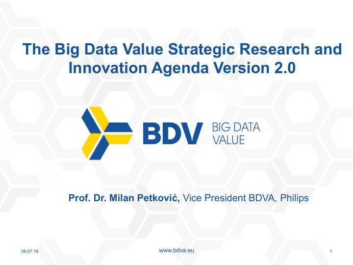 the big data value strategic research and innovation