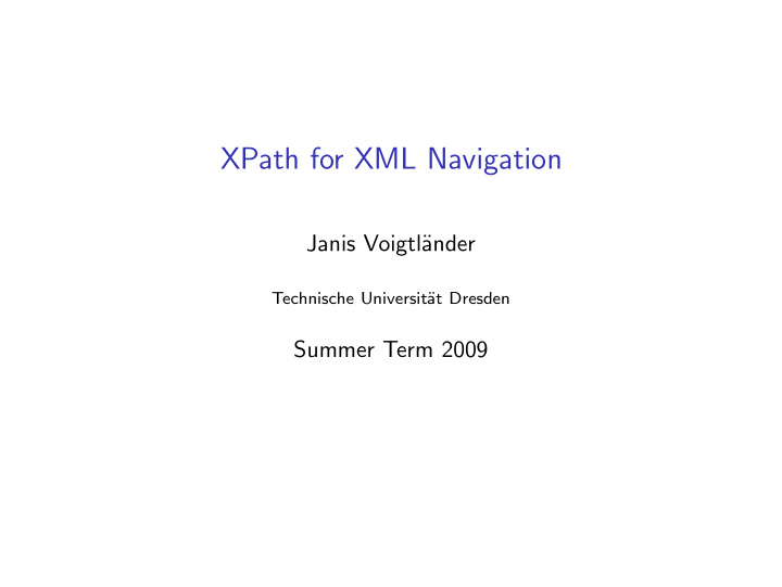 xpath for xml navigation