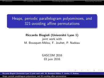 Heaps, periodic parallelogram polyominoes, and  321-avoiding affine permutations  Riccardo Biagioli
