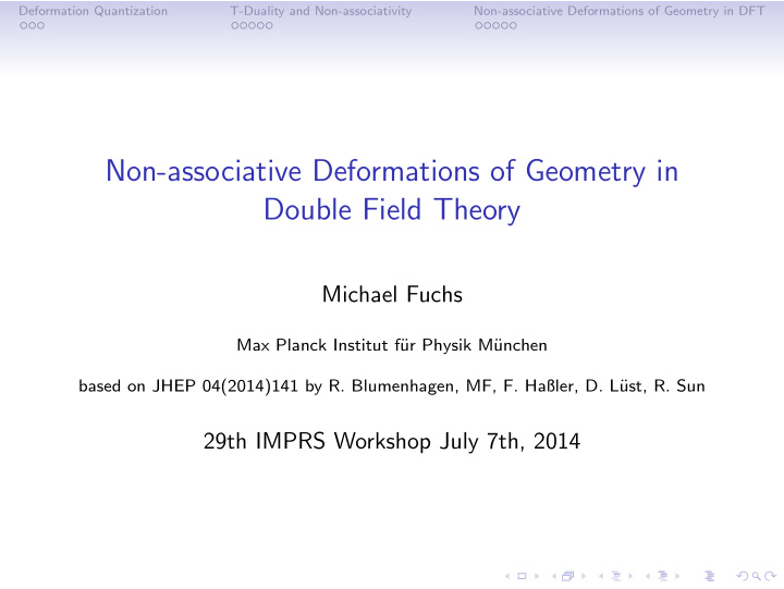 non associative deformations of geometry in double field
