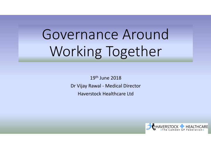 governance around working together