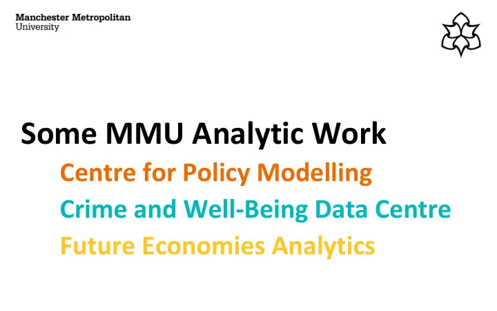 some mmu analytic work