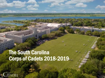 Th  The  e So  South Car  uth Carolina  olina  Co  Corps of Cade  ps of Cadets  ts 20  2018-20