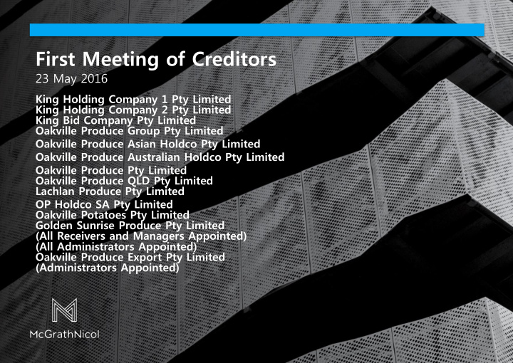 first meeting of creditors