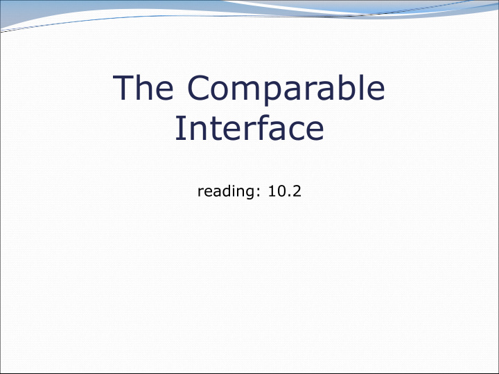 the comparable interface
