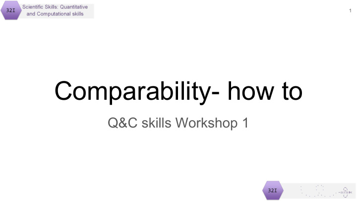 comparability how to