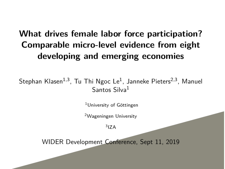 what drives female labor force participation comparable