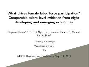 What drives female labor force participation?  Comparable micro-level evidence from eight