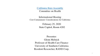 Resident Researcher, RAND Corp.  1  Commissioning Change:  HowFourStatesUseAdvisoryBoards  to