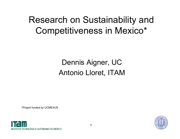 research on sustainability and competitiveness in mexico