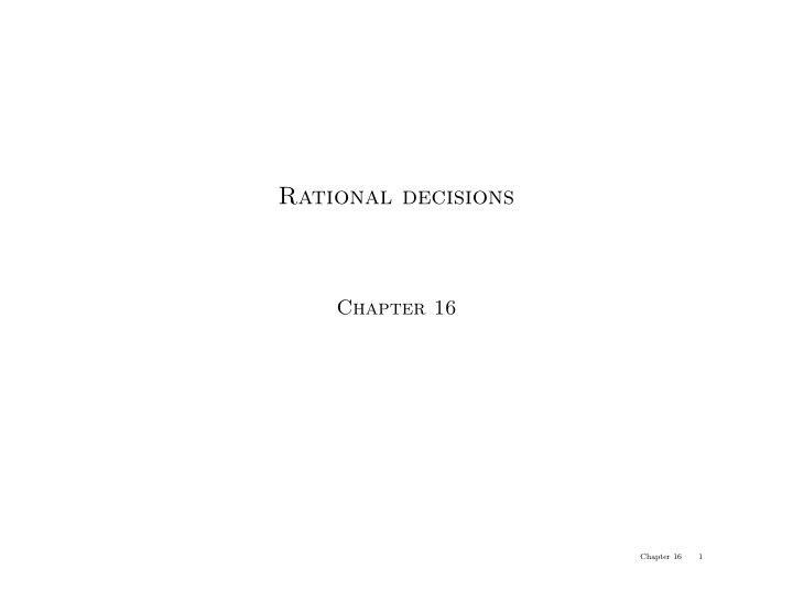 rational decisions