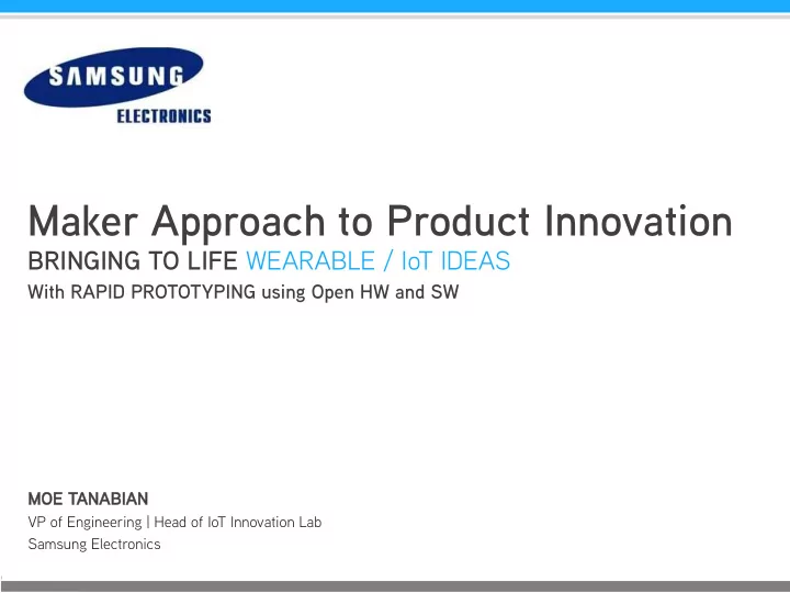 maker approach to product innovation
