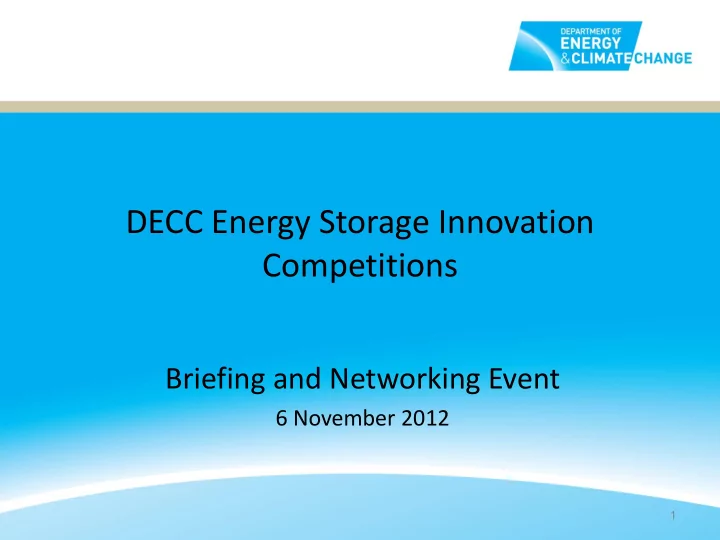 briefing and networking event 6 november 2012 1 ian