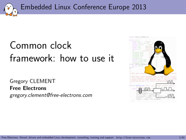common clock framework how to use it
