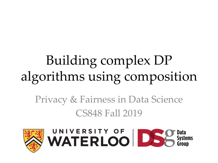 building complex dp algorithms using composition