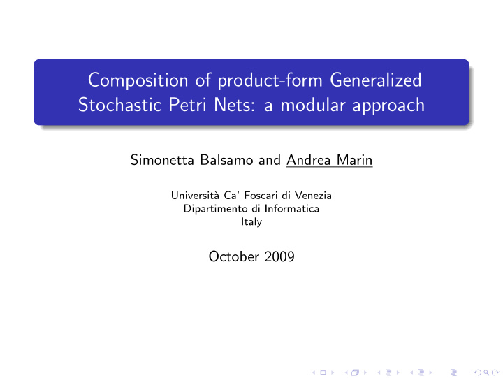 composition of product form generalized stochastic petri