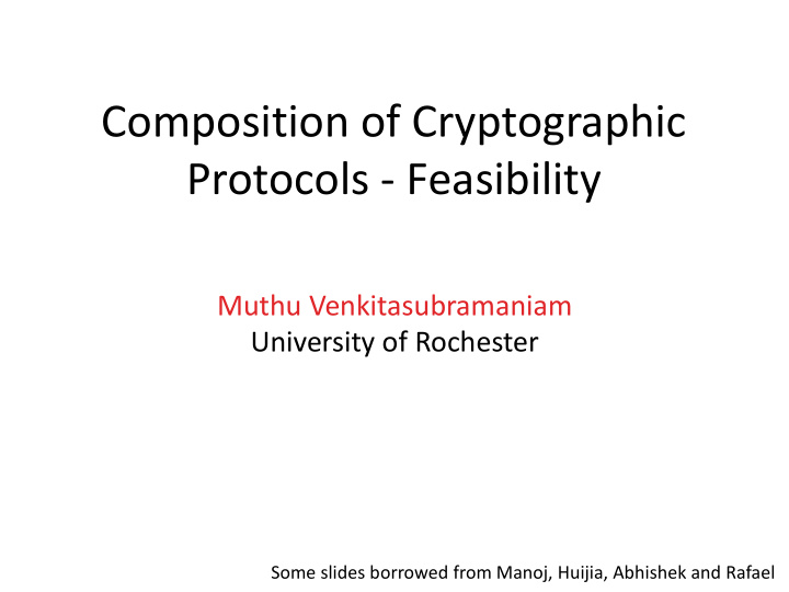 composition of cryptographic protocols feasibility