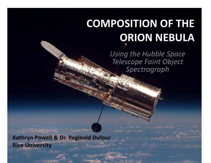 composition of the orion nebula