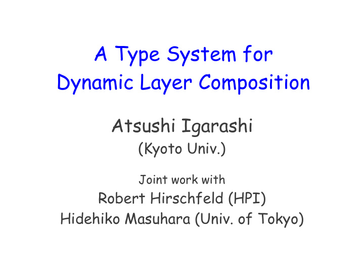 a type system for dynamic layer composition