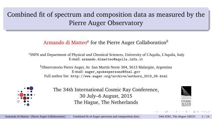 combined fit of spectrum and composition data as measured