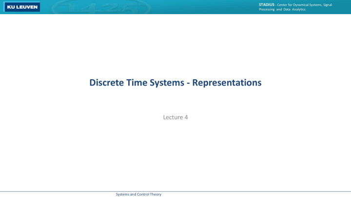 discrete time systems representations