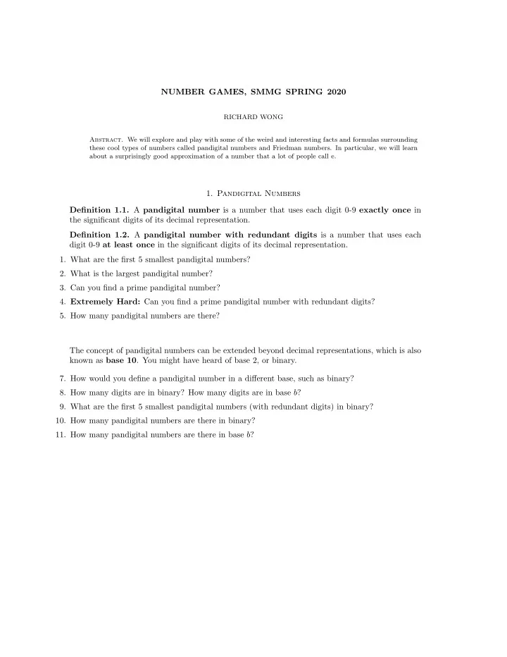 number games smmg spring 2020