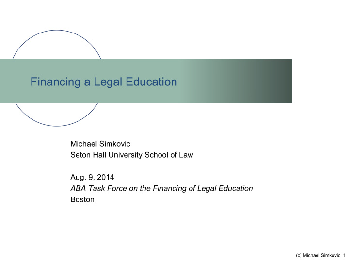 financing a legal education