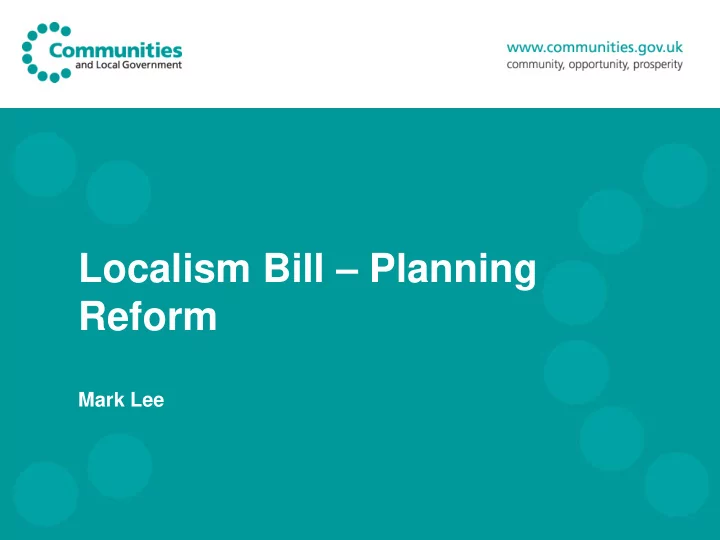 localism bill planning reform