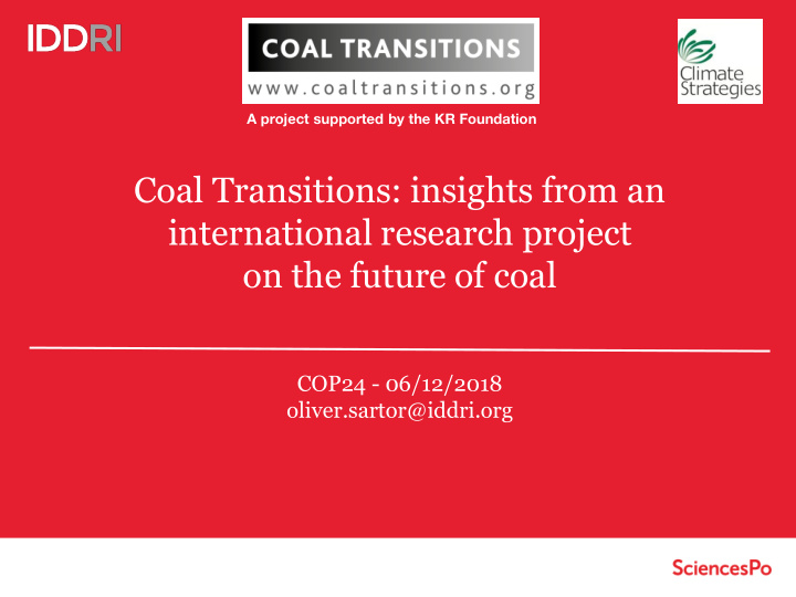 coal transitions insights from an