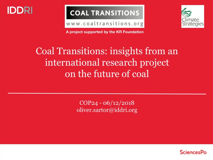 coal transitions insights from an