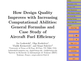 How Design Quality  Which Random Variable?  Let Us Use Max- . . .  Improves with Increasing