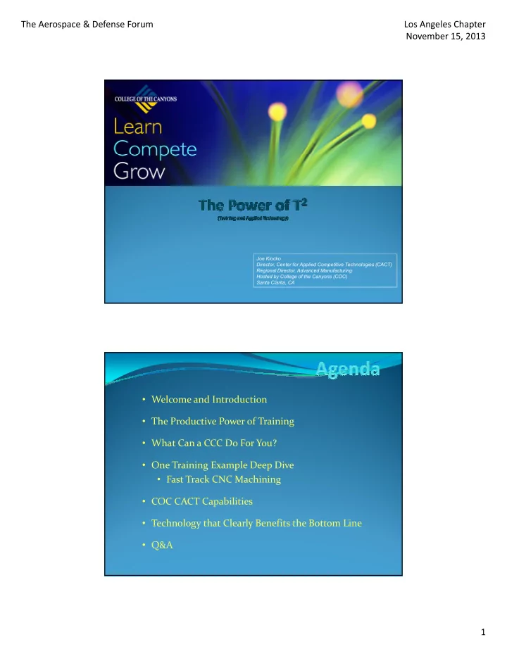 the aerospace defense forum los angeles chapter november