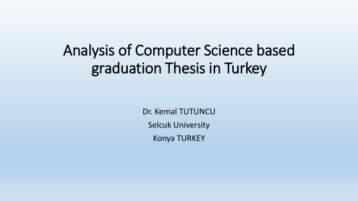 graduation thesis in turkey