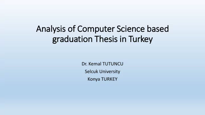 graduation thesis in turkey