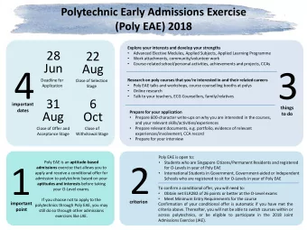 4  3  Deadline for Research on poly courses that youre interested in and their related careers