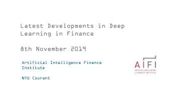 8th November 2019  Artificial Intelligence Finance  Institute  NYU Courant  Artificial Intelligence