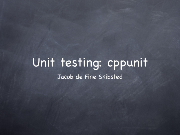 unit testing cppunit