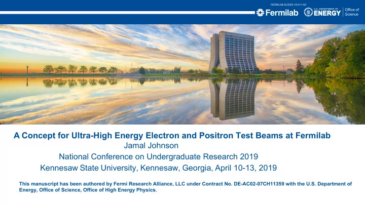 a concept for ultra high energy electron and positron