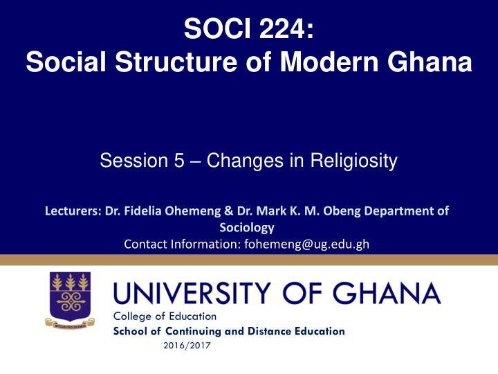 social structure of modern ghana