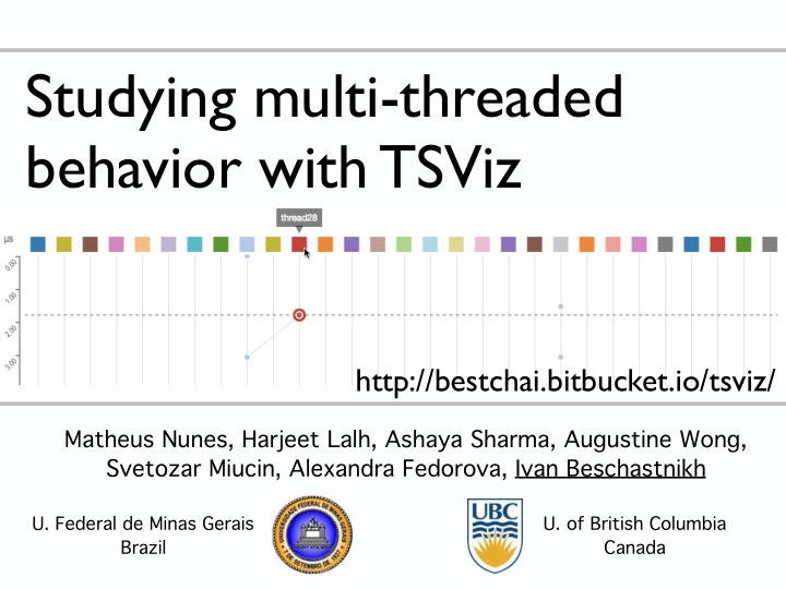 studying multi threaded behavior with tsviz
