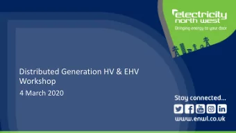 Distributed Generation HV &amp; EHV  Workshop  4 March 2020  Welcome and Introduction  Steffan