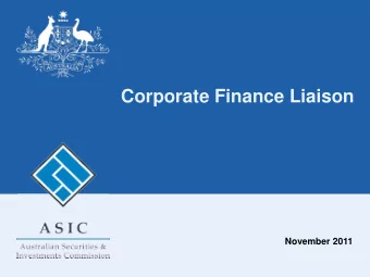 Title page  Corporate Finance Liaison  November 2011  Takeovers  Policy and  project update