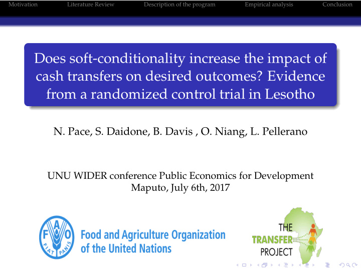 does soft conditionality increase the impact of cash