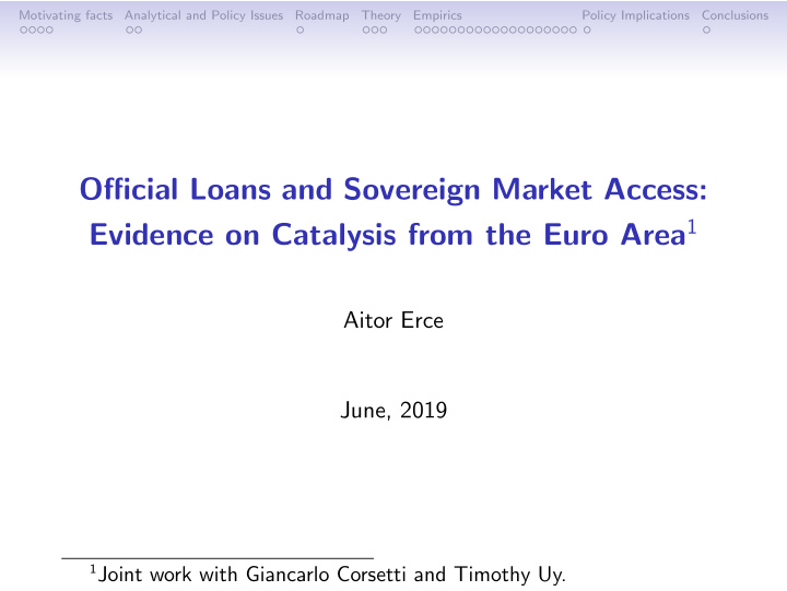 official loans and sovereign market access