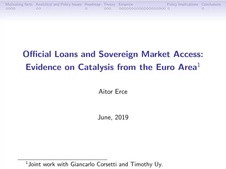 official loans and sovereign market access