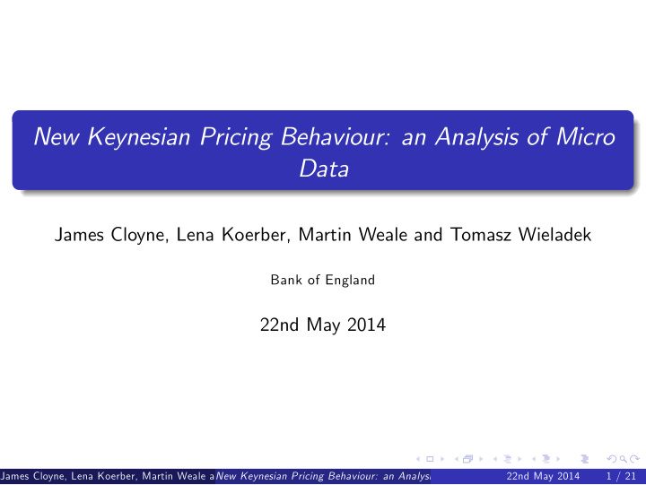 new keynesian pricing behaviour an analysis of micro data
