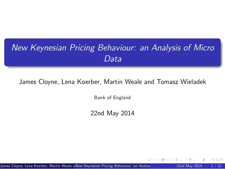 new keynesian pricing behaviour an analysis of micro data